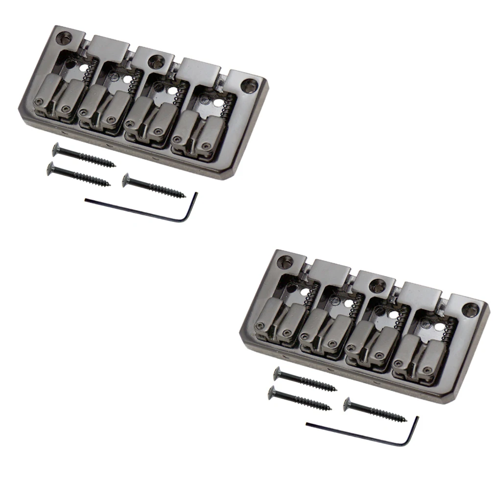 Набор из 2 седла для бас моста 4 струнной гитары черный|Детали и аксессуары гитар| |