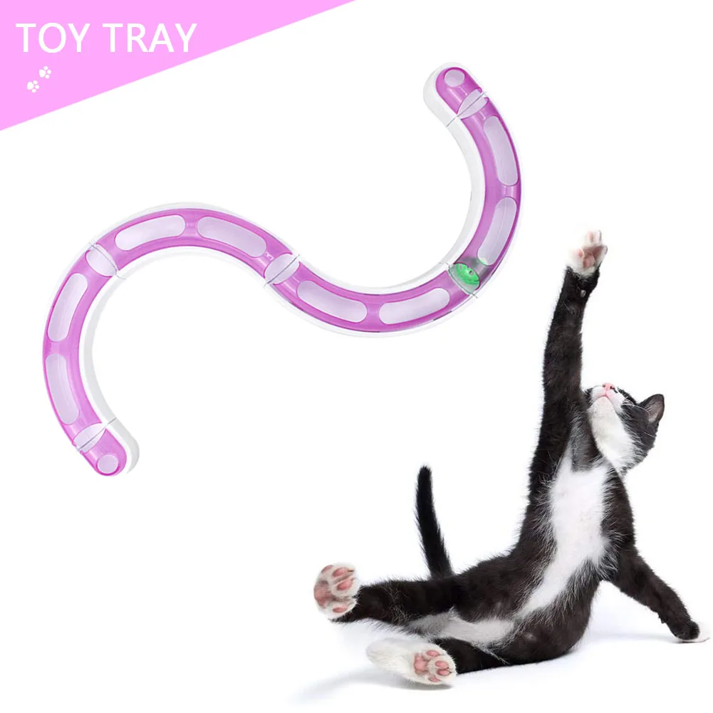 

Funny Cat Tunnel Toys Plate Track Ball Plastic Turntable Pet Playing Accessory Deformable Cats Educational Toy