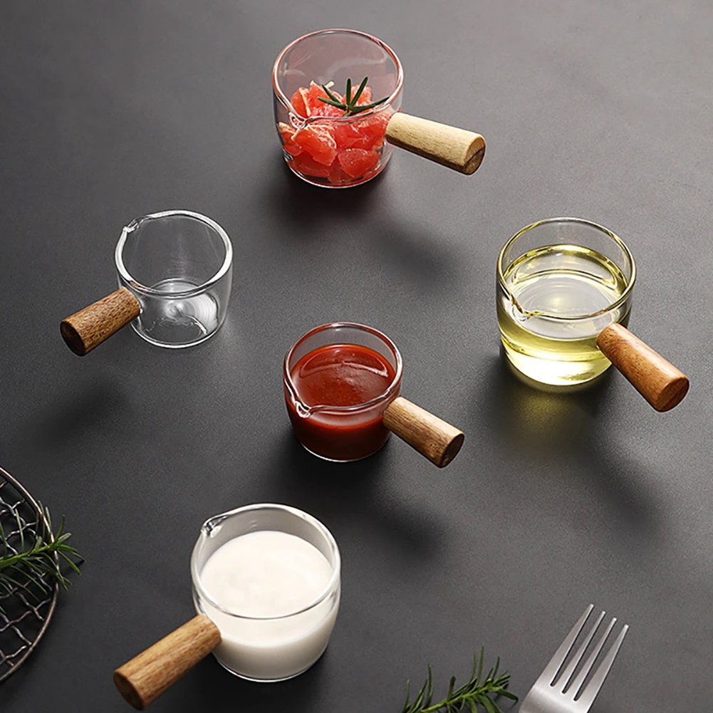 

Coffee Milk Cup With Handle Japanese Milk frothing Jugs Multi-functional Transparent Taste Dish Seasoning Jar Pot Kitchen Tools