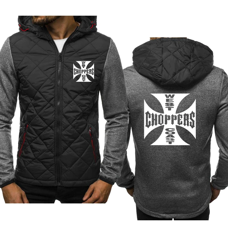 

Мужская хлопковая толстовка с капюшоном и принтом, на молнии