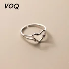 VOQ 925 стерлингового серебра модные солнцезащитные очки в стиле ретро с любящее сердце кольцо для женщин Тайский серебряные ювелирные изделия в минималистском стиле аксессуары подарок