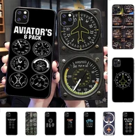 aviation aeroplane helicopter cockpit instrument phone case for iphone 8 7 6 6s plus x 5s se 2020 xr 11 12 mini pro xs max