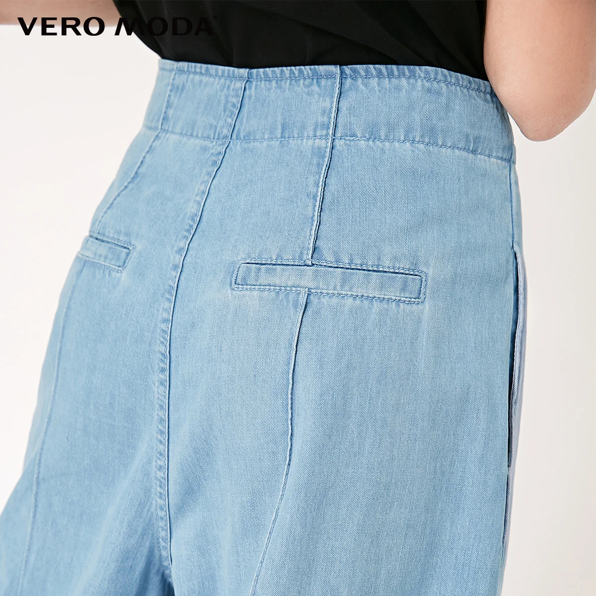 Женские джинсы капри с высокой посадкой Vero Moda 100% хлопок потертые и | 31926I553|Широкие