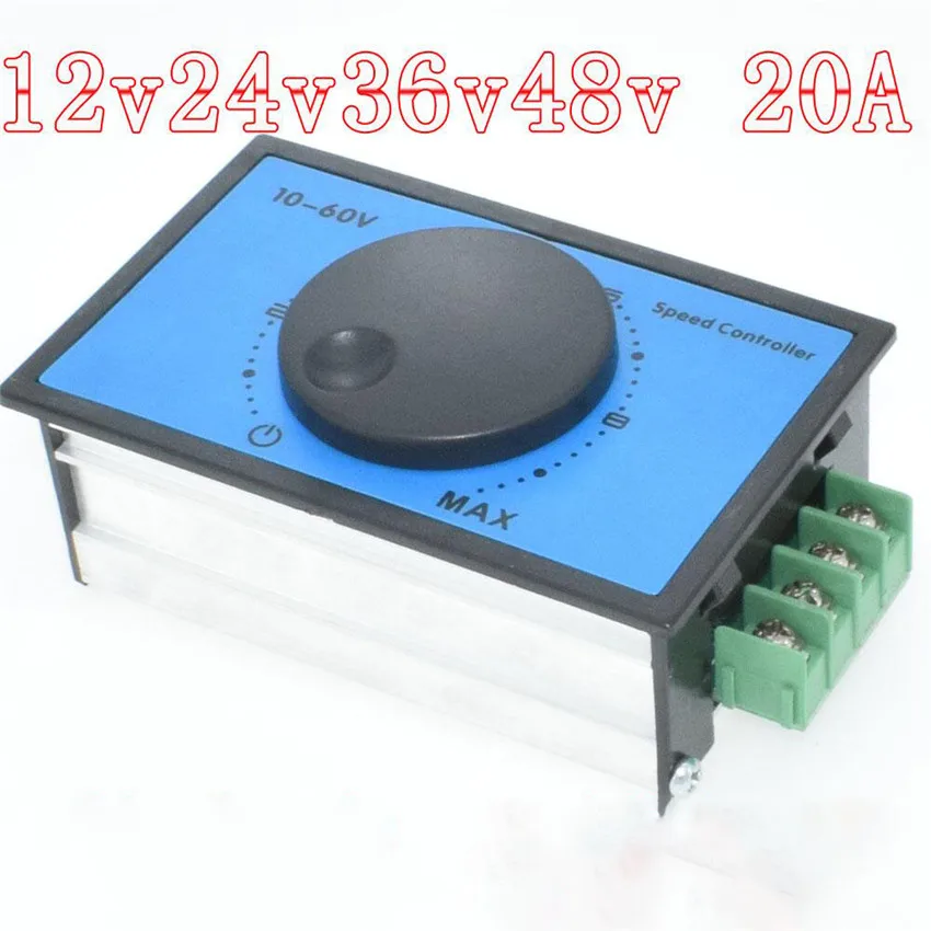 

20A PWM Motor Speed Regulator DC Motor Speed Controller Brushed Reducer Motor Governor Switch Regulator Module 12V 24V 36V 48V