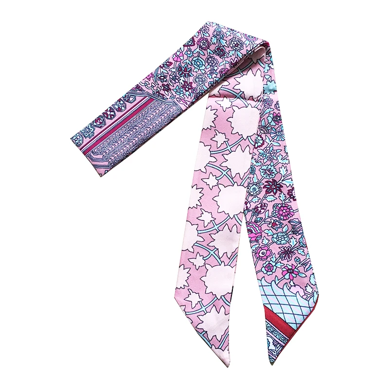 Роскошный длинный Новый узкий шарф Брендовая женская длинная шелковая сумка с