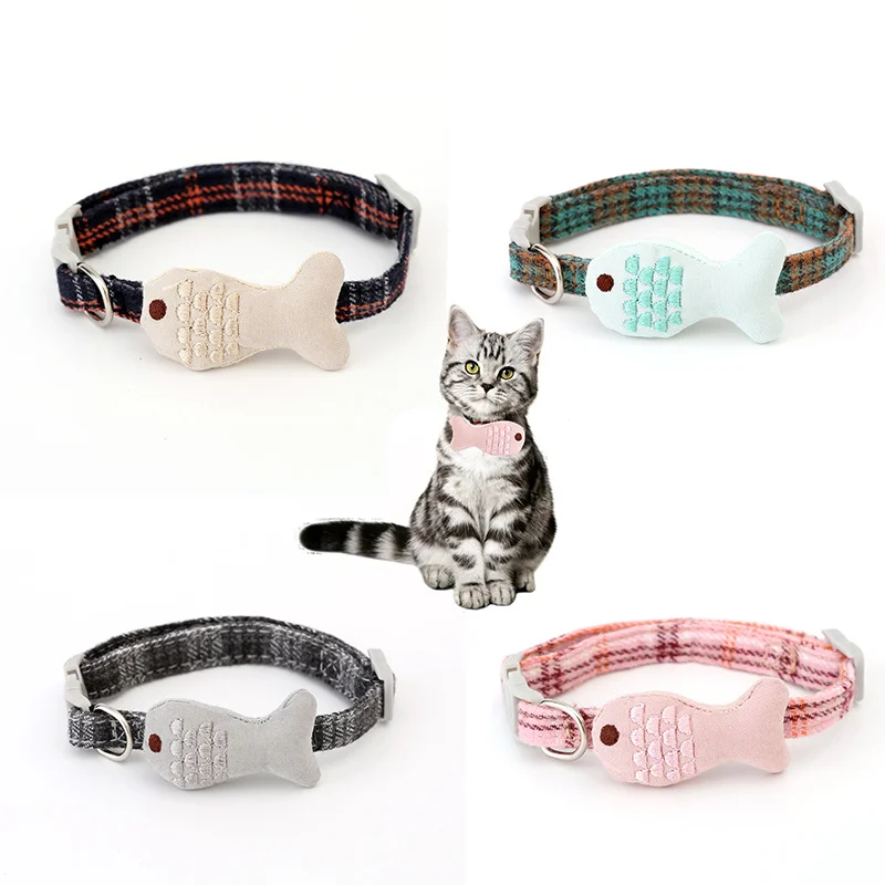 Мягкий рыбный дизайн воротник кошка анти микросхема однотонные и безопасные