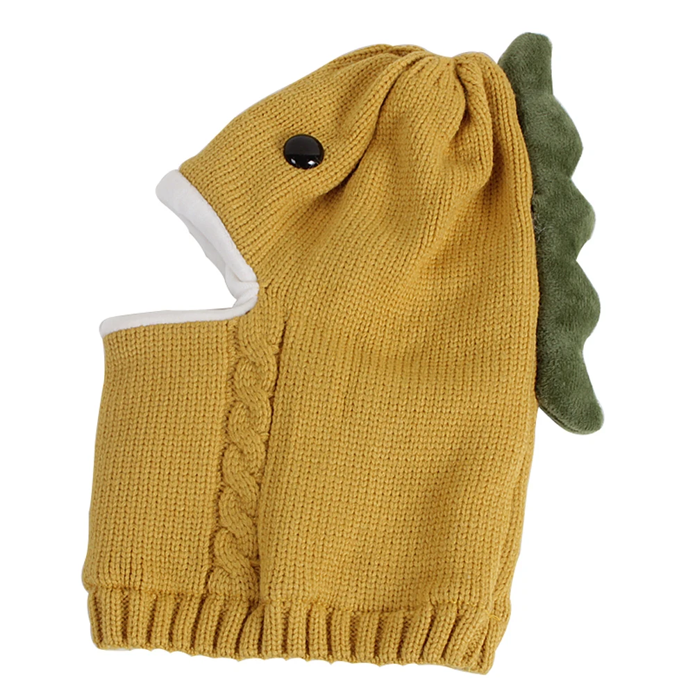 

Children's Knitted Hat Fashion Cute Velvet Inside Thicken Ear Protection Warm Hats Scarf Integrated Wool Hat Kids Accesorries