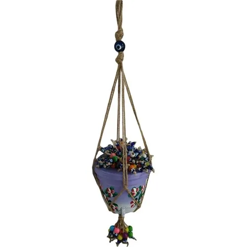 

Gift Evil Eye Beaded Pendulum Decor Flower Pot Purple Balcony Ornament Wall Ornament