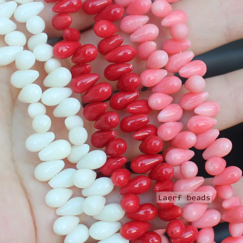 Естественных коралловых 5x9 мм, в форме капли свободные бусины 50 шт./упак., для бижутерии, материал для рукоделия! Ожерелье, браслет