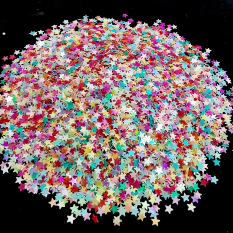 

10g/pack 3mm 4mm Star Sequins Golden Silver PVC Nail Sequins DIY Wedding Dress Decoration Accessories