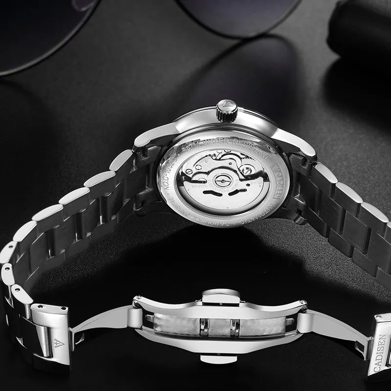 2020 NEW CADISEN men watch mechanical watches Date week  Sapphire Glass Sport Waterproof 50M Male reloj hombre marca de lujo+BOX enlarge