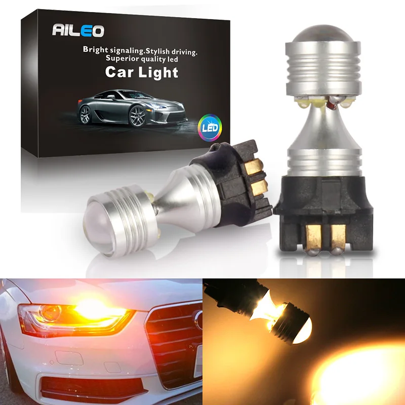 Желтый CAN bus PWY24W светодиодсветодиодный лампы PW24W для Audi A3 A4 A5 Q7 BMW i3 MINI Cooper F55 F56 Mercedes