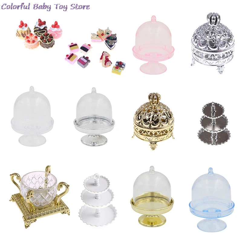 

Hot Sale 1/5pcs 3D Miniature Food DIY Craft For Dollhouse Mini Dessert Pan Cake Stand Fruit Tray And Mini Cake Doll Kitchen Toy