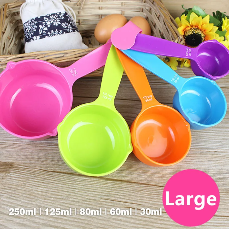 5pcs/set Measuring Spoons Color Plastic Sugar Coffee Tea Spoon Cake Baking Flour Cups Home Daily Kitchen Cooking Tools | Дом и сад