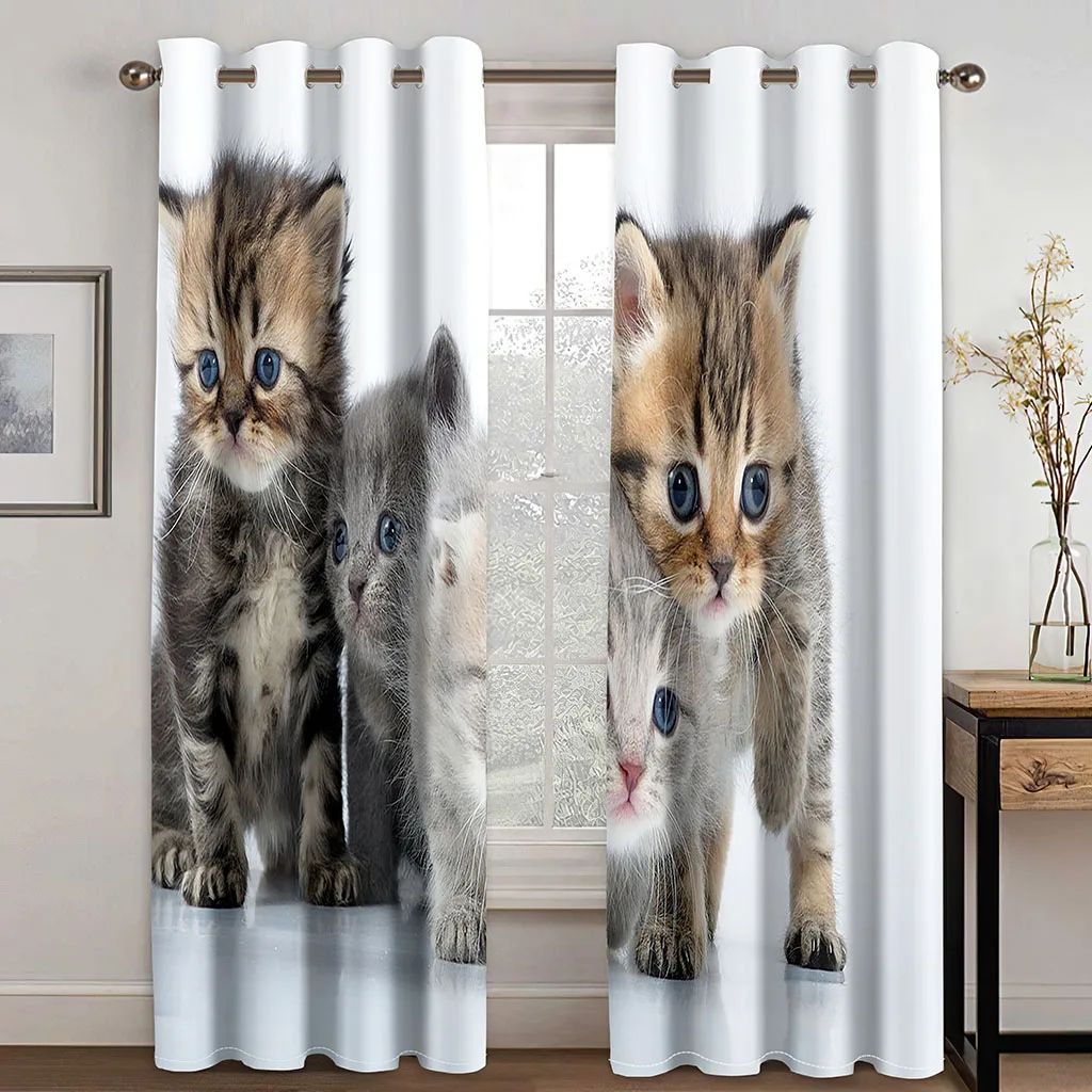 home living room shading decorative curtain home textile decoration bedroom curtains cat pattern 3d printing free global shipping