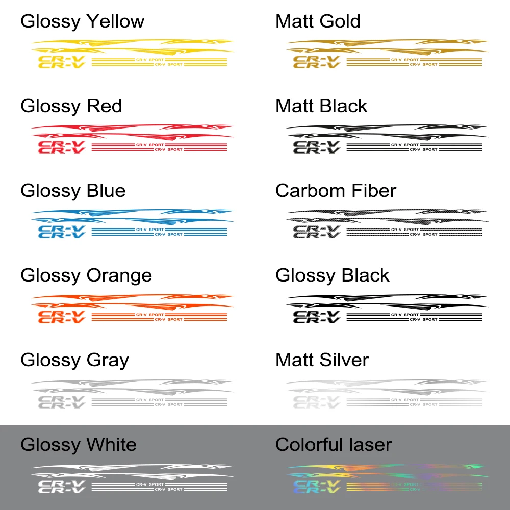 

2pcs Car Long Side Stripe Stickers For Honda CR-V Auto Vinyl Decals Waterproof Stylish Sport Automobiles Car Tuning Accessories