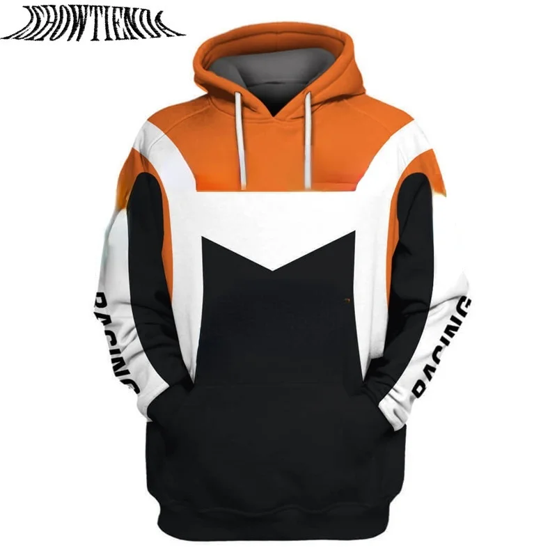 

Мотоциклетная толстовка с капюшоном, пуловер с 3D принтом для женщин и мужчин, модная толстовка, велосипедные виды спорта, осень и зима, Свобо...