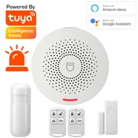 Комплект беспроводной охранной сигнализации ZSWKD Tuya с Wi-Fi, датчиком движения, датчиком двери, управлением через приложение, для умного дома, «...