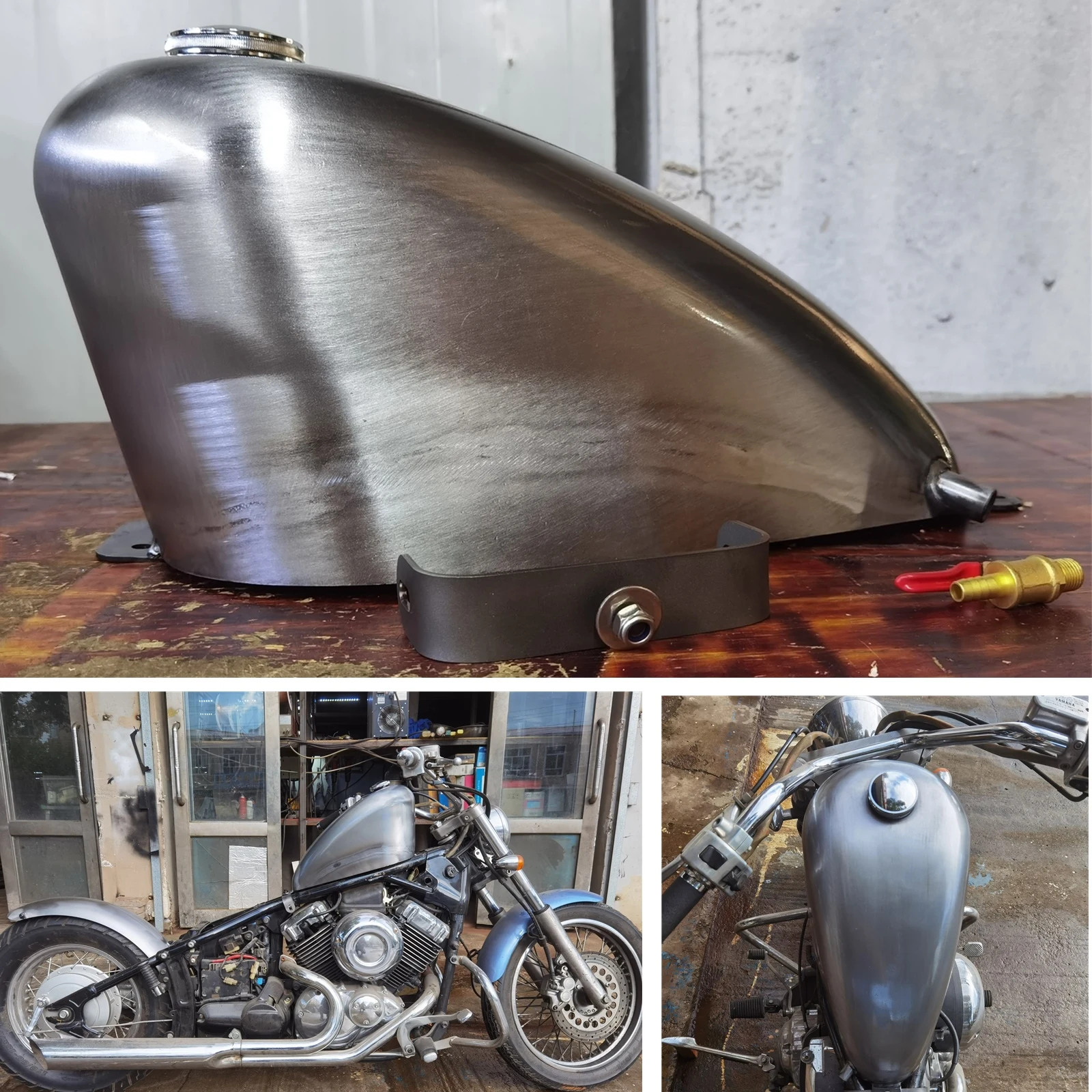

Бензиновый бензиновый топливный бак 10 л для YAMAHA DRAGSTAR 400 650 модифицированный мотоцикл ручной работы Ретро винтажный контейнер для масла