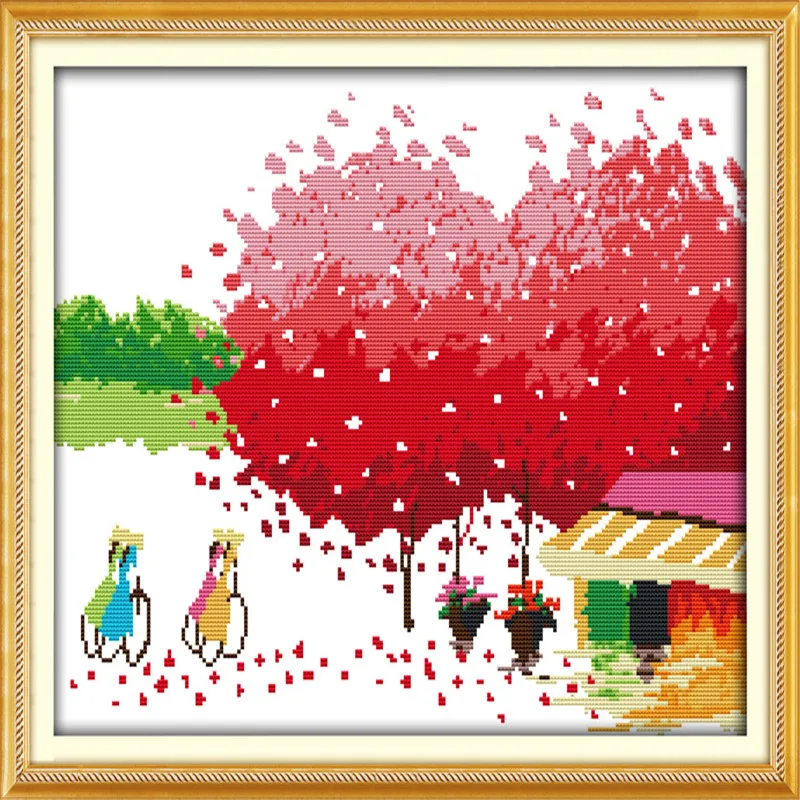 Вышитая вышивка крестиком Joy Sunday сезон весна лето осень зима сбора урожая