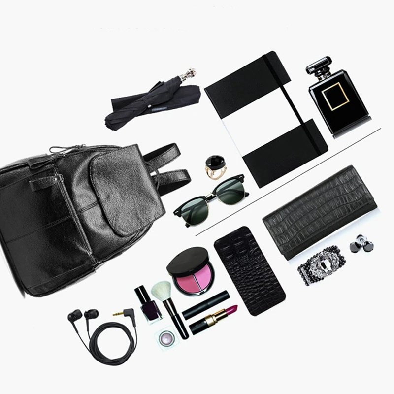 

Backpack Female Leather Female Backpack Backpack Zipper Fashion Lady Shoulder Bag Classic Female Travel Bag
