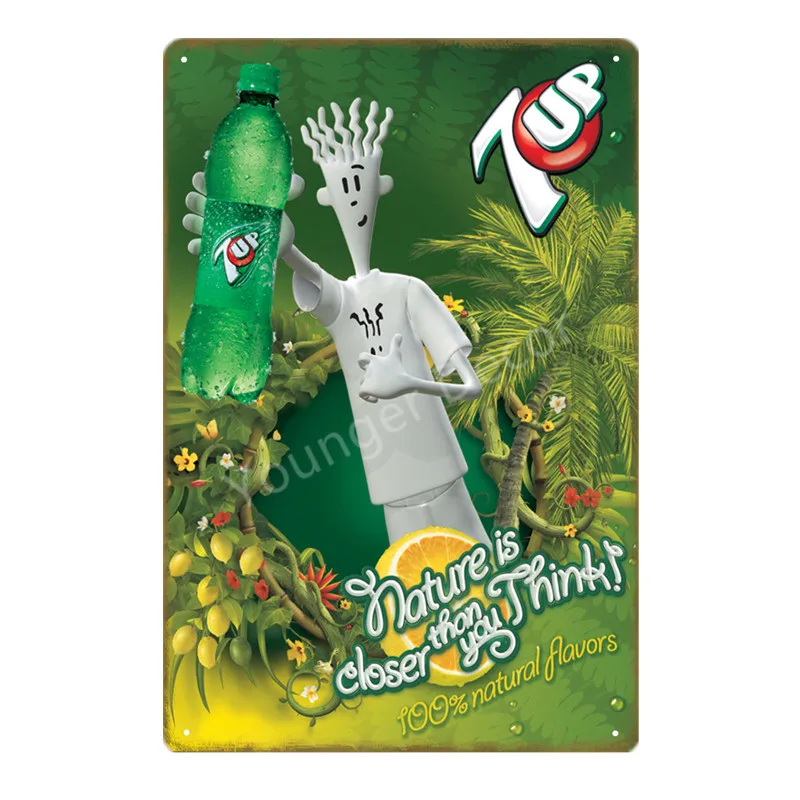 YD1579EI Безалкогольные 7up металлические жестяные знаки 7 UP ВИНТАЖНЫЙ ПЛАКАТ Искусство Настенная Наклейка картина бар паб кафе украшение домашний декор в стиле ретро YI-052 - Цвет: YD1579EI