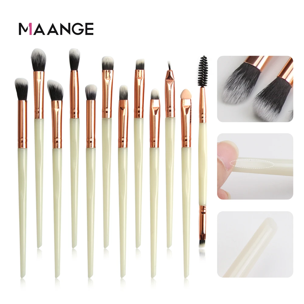 MAANGE Pro кисти для макияжа 12 шт. тени век кисть смешивания бровей синтетические