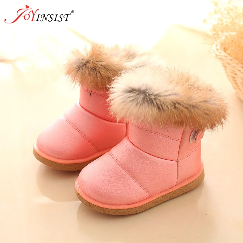 Зимние плюшевые ботинки для маленьких девочек Теплая обувь из искусственной