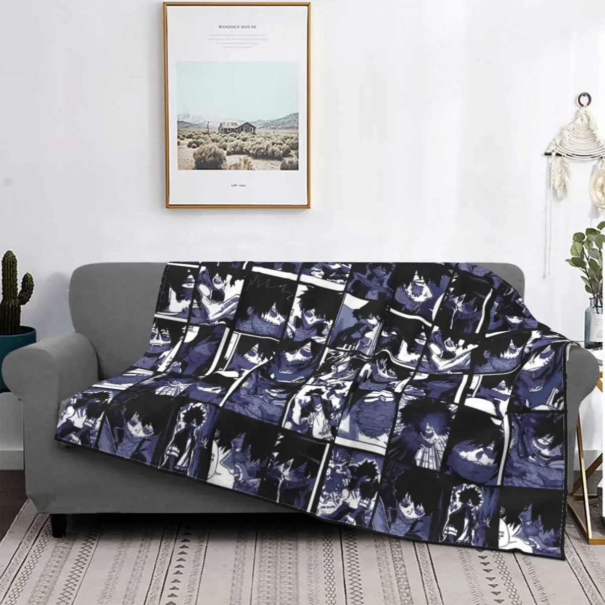 Dabi Collage Blanket Manga My Hero Academia Plush Warm Soft Flannel Fleece Throw Blankets For Bedding BedSheet Velvet Picnic