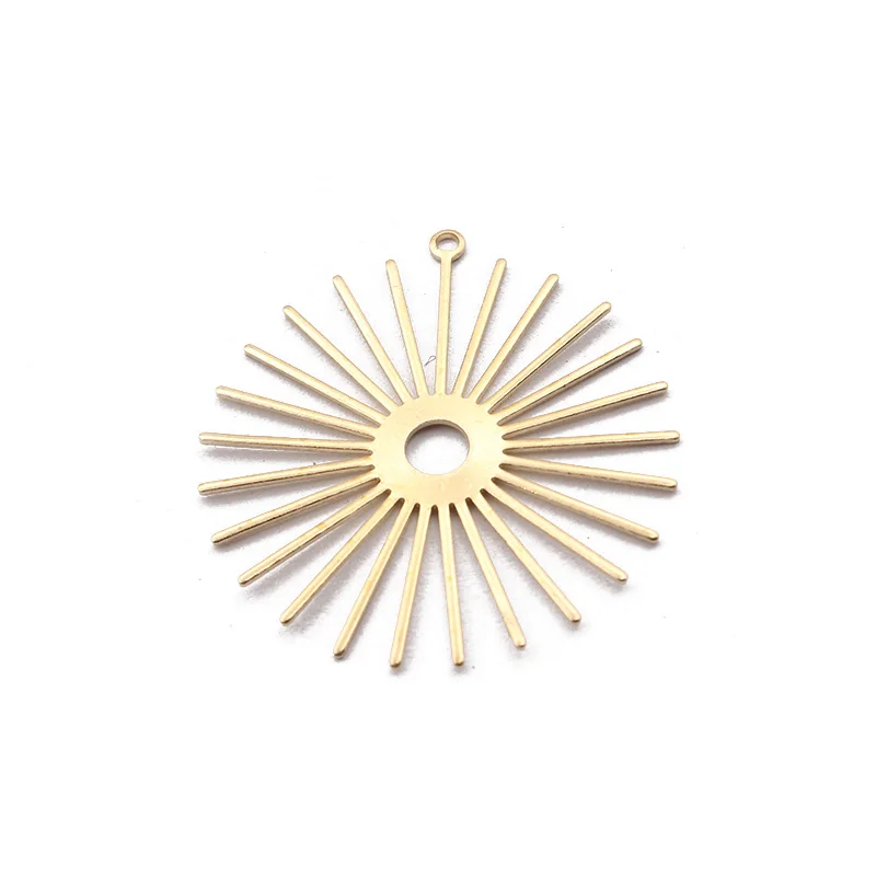 10pcs Raw Brass Sun Flower Charms Pendant For DIY Earrings Necklace Jewelrry Findings Making
