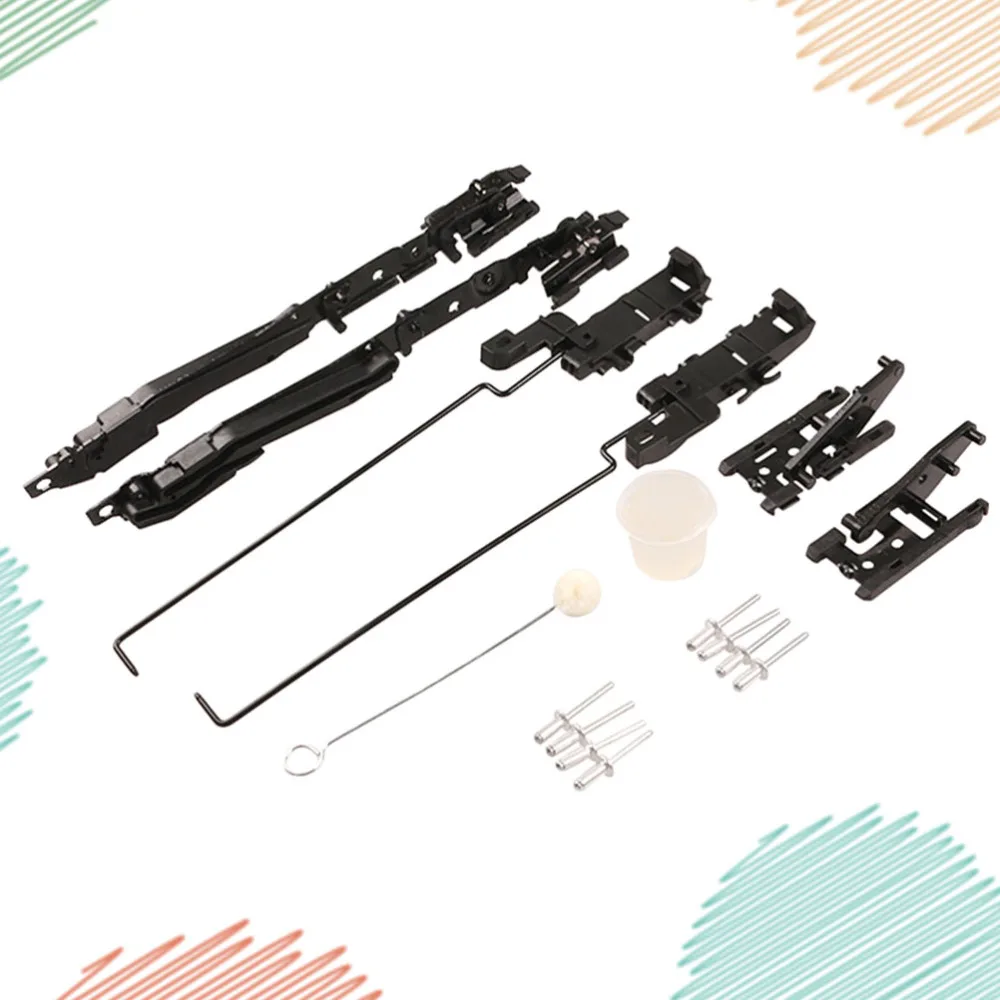 

16pcs Car Sunroof Repair Kit Lifting Arms Cam Mounts Slot Guides Rivets for Car Vehicle (Black)