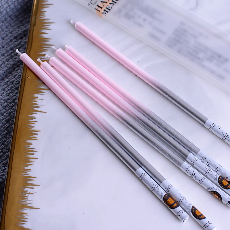 Высокое качество креативный Платиновый порошок Серебряный свадебный торт свеча