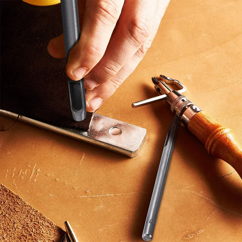 12 Pcs Leather Hole Punch Cutter 0.5 mm to 5 Hollow Working Tools Edge Skiving DIY Craft Tool | Дом и сад