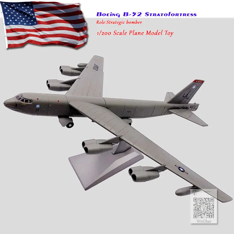 

WLTK 1/200 Scale USA B-52 Stratofortress Strategic Bomber Diecast Metal Military Plane Model Toy For Collection/Gift