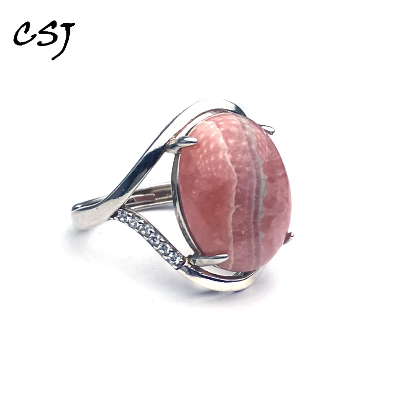 Женское кольцо из родохрозита серебра 925 пробы | Украшения и аксессуары