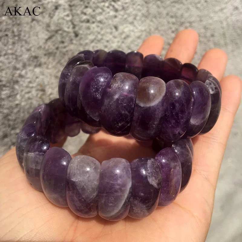 

Free shipping AKAC approx10*22mm natural amethyst quartz bangle bracelet