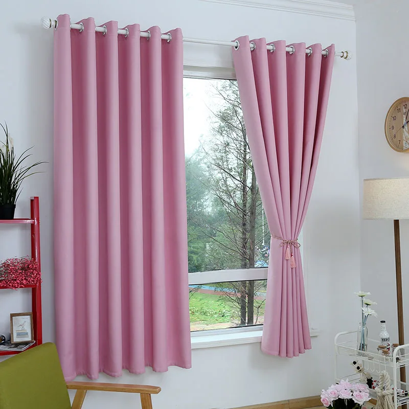 70%-90% High Shade Rate Blackout Curtains for Bedroom Solid Color Window Living Room Short Kitchen Curtain Drapes | Дом и сад