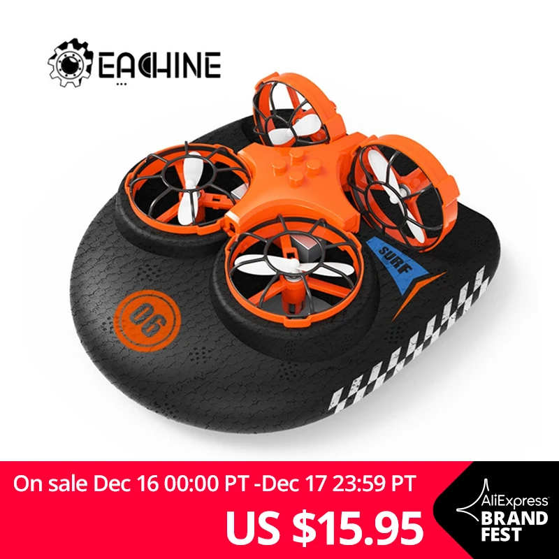 Eachine E016F 3-в-1 ЕНП Летающий воздушный лодка Land режим вождения Съемный один ключ возврата RC Квадрокоптер RTF