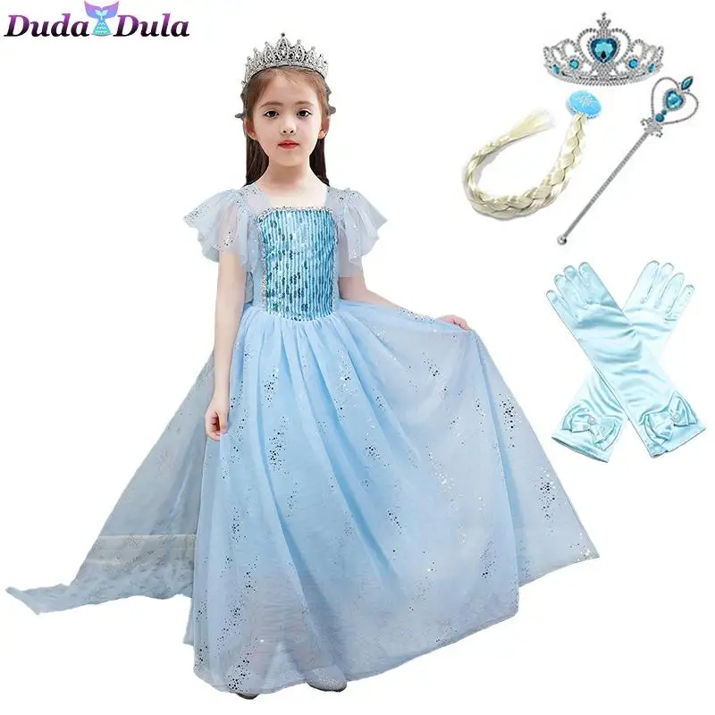

2020 Girls Princess Dress Costumes Snow Queen Cosplay Dresses Clothes Children Halloween Christmas Party Dress Vestidos