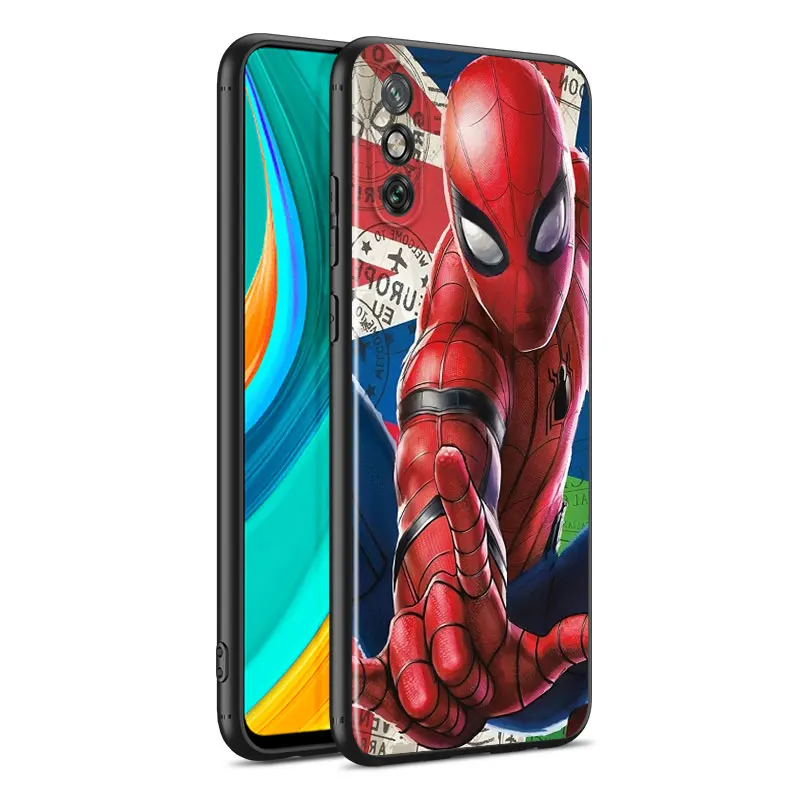 Черный мягкий чехол для телефона с аниме Человек-паук Marvel Huawei Y9S Y8S Y6S Y9A Y7A Y8P Y7P Y5P Y6P