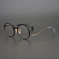 2021 brand designer personality round frame men glasses high quality handmade eyeglasses myopia prescription eyewear spectacles