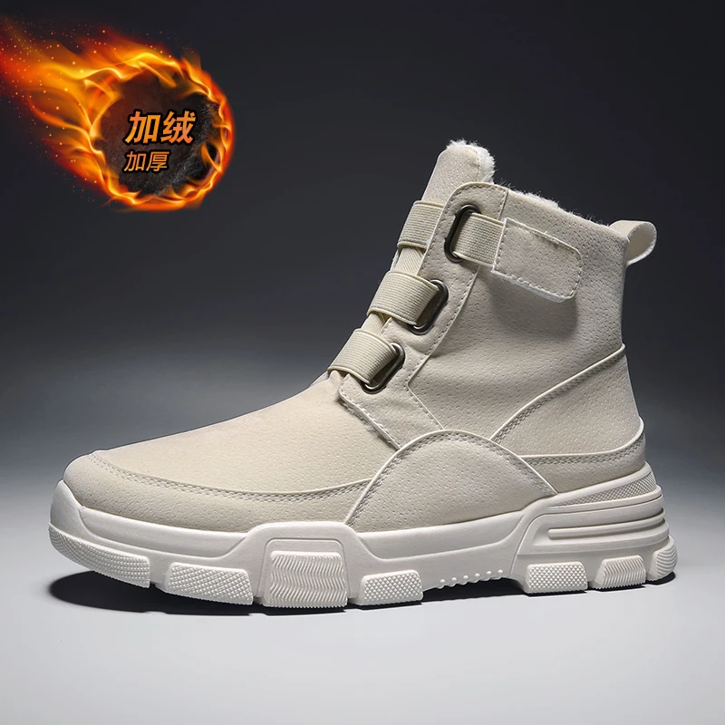 Зимние ботинки мужская обувь высокого качества Ботинки Martin Мужская плюшевая