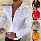 Мужская Летняя Свободная рубашка в полоску, в европейском и американском стиле, с V-образным вырезом, на молнии, для фитнеса и бега, 2021