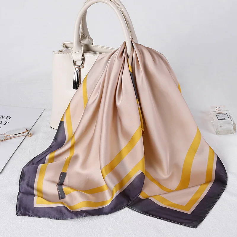 

Designer Scarves Small Square Silk Scarf Women Satin Head Scarfs Wrap Bandana Shawl Hair Tie Band Neck Kerchief Foulard Femme