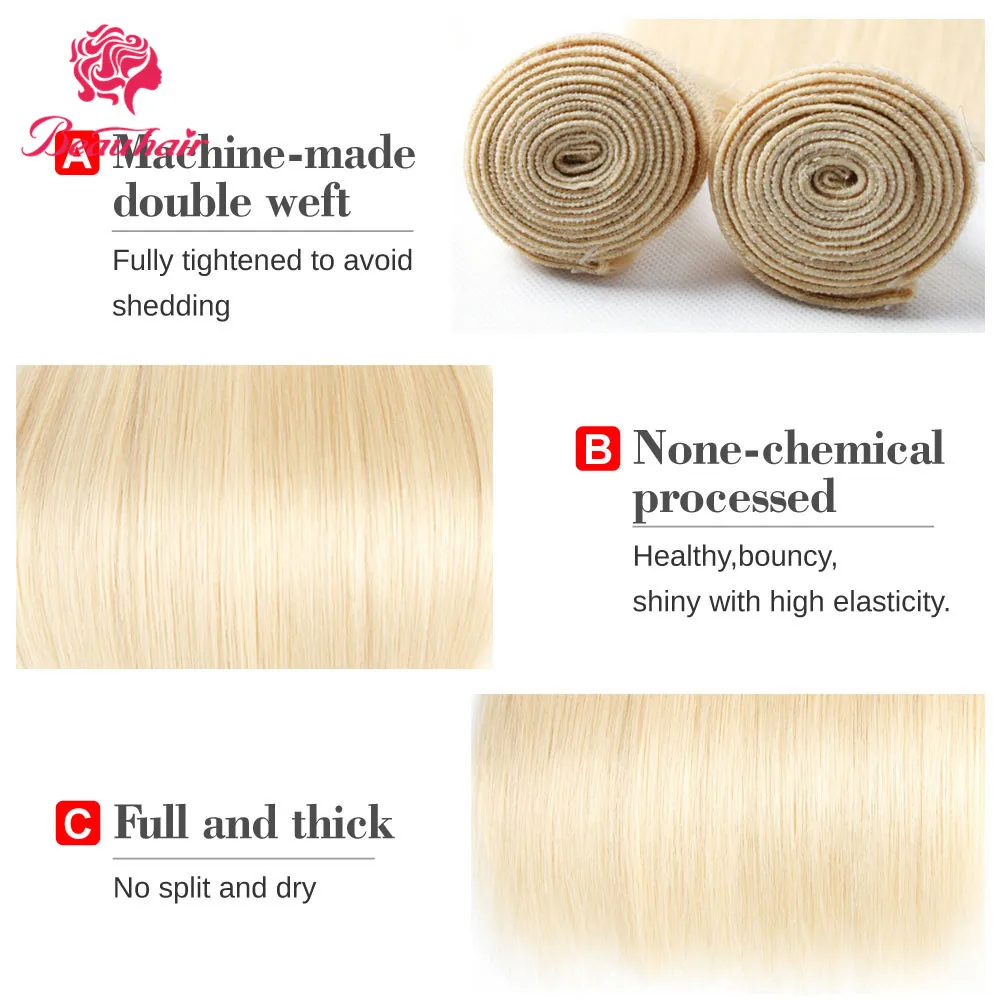 Beau Hair 613 волосы двойное переплетение пучки с 13*4 уха до уха Кружева Фронтальные малазийские человеческие волосы мед блонд не Реми волосы переплетение