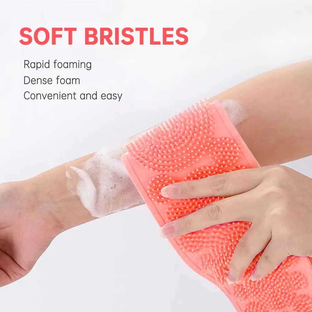 68 см Силиконовая задняя банная щетка для душа мытья тела банное полотенце