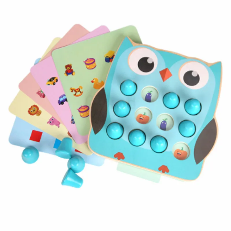 

2in1 Montessori Wooden toy Training Puzzle Matching Cartoon Montessori Wooden Puzzle Early Development Toy for Children Gifts