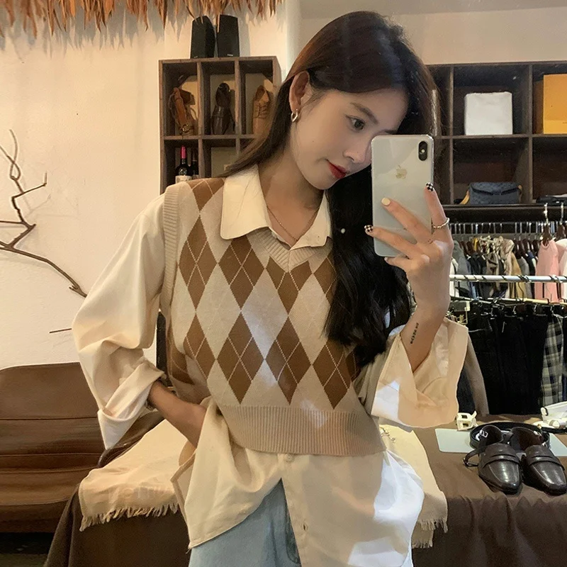 Весенне-осенний женский жилет женская одежда и трикотажная рубашка |