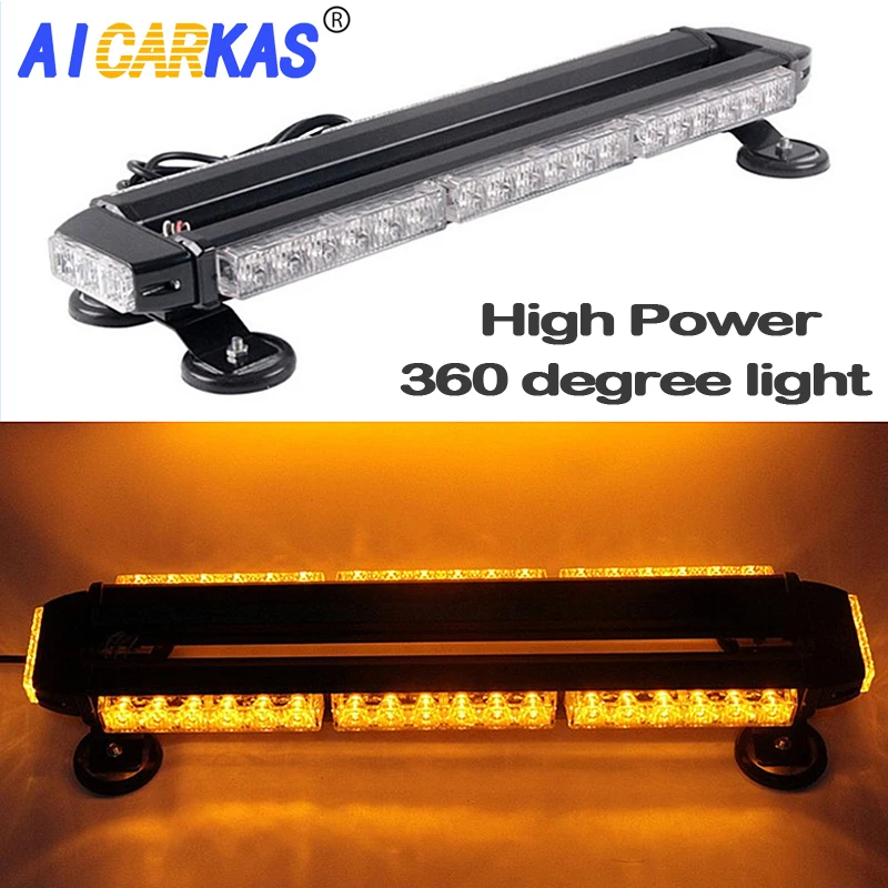 

AICARKAS 12V 24V LED Car Strobe Light with Strong Magnetic 42W Light Bar Flash Warning Light for Auto Truck Emergency Vehicles