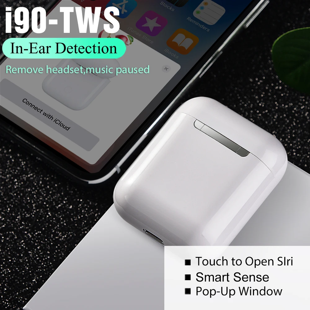 I90 TWS Bluetooth 5 0 беспроводные наушники всплывающие гарнитуры умный датчик в ухо